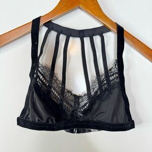 For Love and Lemons Skivvy Collection Black Bralette Size Small